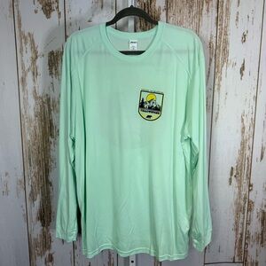 PARAGON Mint Green Long Sleeve Tee UPF 50+. Size XL. Good used condition!